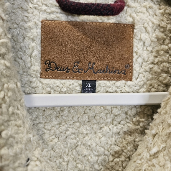 Wool Sherpa Lined Buffalo Check Lumber Jack Jacket Duer Ex Machina - Picture 4 of 9